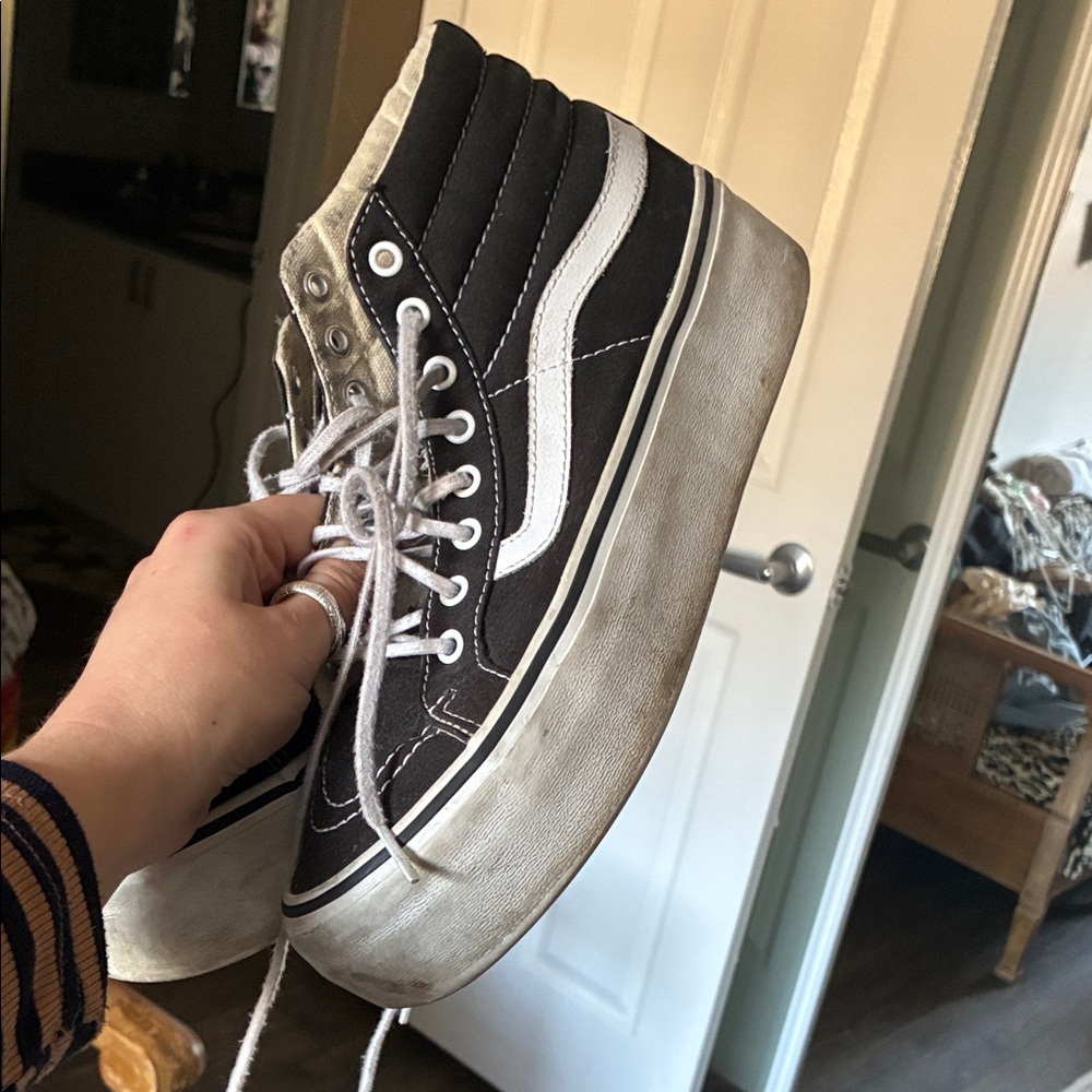 Classic High-Top Skate Sneaker in Black & White VANS